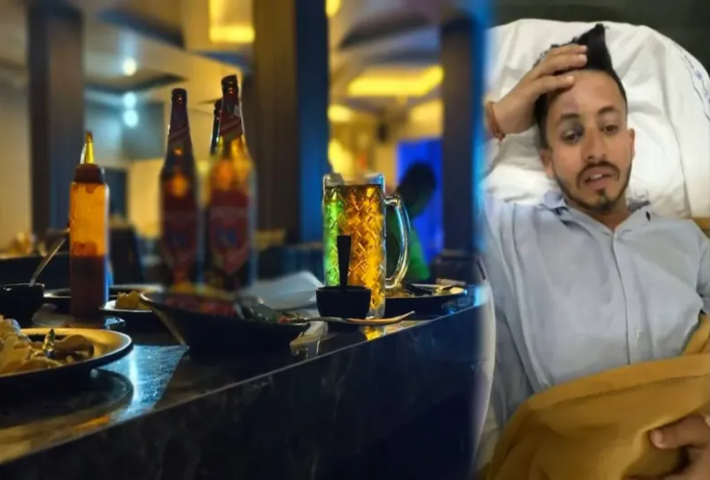 भोपाल के महफिल बार के बाहर पुलिस की गश्त और अपराध स्थल की घेराबंदी का दृश्य।