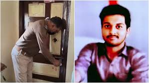 इंदौर पुलिस की हिरासत में आरोपी और वारदात स्थल पर जांच करते फॉरेंसिक एक्सपर्ट्स।