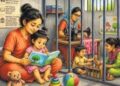 मध्य प्रदेश की महिला जेल परिसर में बच्चों के लिए बनी बालवाड़ी और खेलकूद क्षेत्र (प्रतीकात्मक चित्र)।
