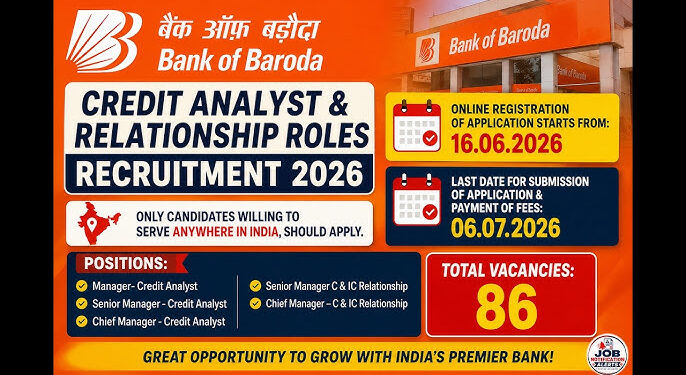 BOB Recruitment: बैंक ऑफ बड़ौदा में सरकारी नौकरी का शानदार मौका; मैनेजर समेत 86 पदों पर निकली सीधी भर्ती, ₹1.20 लाख तक मिलेगी सैलरी, ऐसे करें अप्लाई