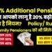 मध्य प्रदेश शासन के वित्त मंत्रालय का आधिकारिक लोगो और दफ्तर में पेंशन से संबंधित फाइलों का निरीक्षण करते वरिष्ठ लेखा अधिकारी।