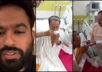 जंतर-मंतर पर धर्मेंद्र प्रधान के इस्तीफे के बाद छात्रों के साथ जश्न मनाते और मीडिया से बात करते CJP संस्थापक अभिजित दिपके।