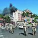 भोपाल के अरेरा हिल्स पुलिस थाने के बाहर की प्रतीकात्मक तस्वीर और पुलिस कमिश्नरेट का लोगो।