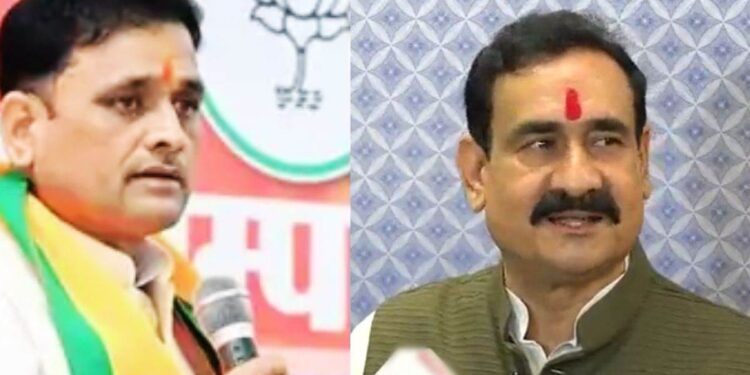 दतिया में एनएच-44 पर बिखरे हुए पत्थर, टूटी खिड़कियों वाले पुलिस वाहन और हवा में तैरते आंसू गैस के धुएं के बीच तैनात भारी सुरक्षा बल की विचलित करने वाली तस्वीर।