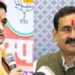 दतिया में एनएच-44 पर बिखरे हुए पत्थर, टूटी खिड़कियों वाले पुलिस वाहन और हवा में तैरते आंसू गैस के धुएं के बीच तैनात भारी सुरक्षा बल की विचलित करने वाली तस्वीर।