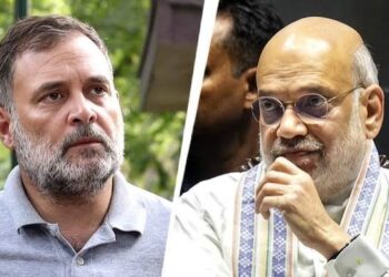 केंद्रीय गृह मंत्री अमित शाह को लिखा पत्र और नई दिल्ली में प्रेस कॉन्फ्रेंस करते नेता प्रतिपक्ष राहुल गांधी।