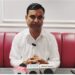 शिवपुरी के पुराना बस स्टैंड और अस्पताल चौराहे का प्रतीकात्मक डिजिटल रूट मैप, जिस पर 'युवा आक्रोश मार्च' का स्लोगन लिखा हुआ है।