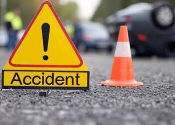 छतरपुर में सड़क किनारे पलटे हुए पिकअप वाहन और घायलों को अस्पताल ले जाती पुलिस व एम्बुलेंस की प्रतीकात्मक संयुक्त तस्वीर।