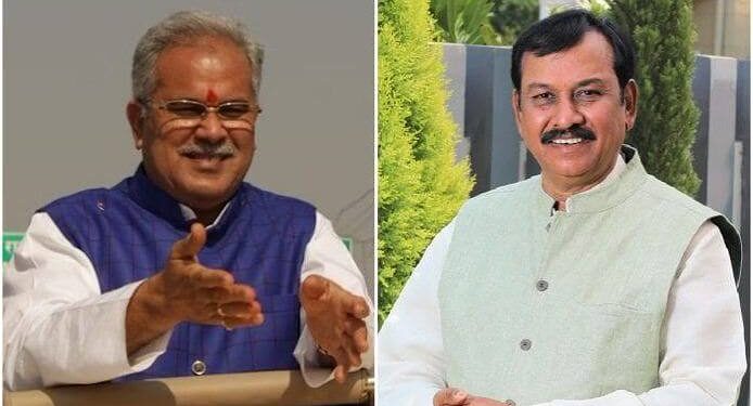 छत्तीसगढ़ प्रधानमंत्री आवास योजना, भूपेश बघेल और उपमुख्यमंत्री विजय शर्मा की तस्वीर।