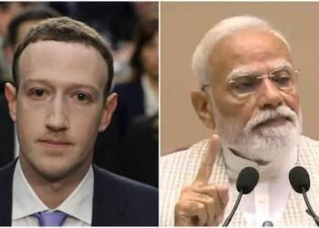 संसद भवन के बाहर मीडिया को संबोधित करते सांसद निशिकांत दुबे और मेटा सीईओ मार्क जुकरबर्ग की फाइल फोटो।