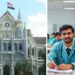 मध्य प्रदेश हाई कोर्ट जबलपुर की इमारत और स्कूल यूनिफॉर्म सिलाई की प्रतीकात्मक तस्वीर।