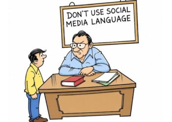 सोशल मीडिया स्लैंग्स और भाषा पर प्रभाव की प्रतीकात्मक तस्वीर।