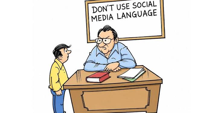 सोशल मीडिया स्लैंग्स और भाषा पर प्रभाव की प्रतीकात्मक तस्वीर।