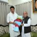 भोपाल में मध्य प्रदेश विधानसभा अध्यक्ष नरेंद्र सिंह तोमर के निवास पर सौजन्य भेंट करते बीजेपी के प्रदेश प्रभारी बिप्लब कुमार देब।