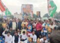 भोपाल में भाजपा प्रदेश कार्यालय के सामने विरोध प्रदर्शन और आरएसएस का पुतला दहन करते युवा कांग्रेस के कार्यकर्ता।