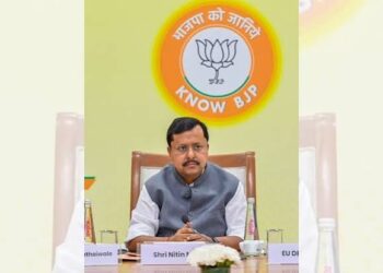 उज्जैन के विश्व प्रसिद्ध श्री महाकालेश्वर मंदिर का गर्भगृह और बीजेपी राष्ट्रीय अध्यक्ष नितिन नबीन के आगमन की तैयारी।
