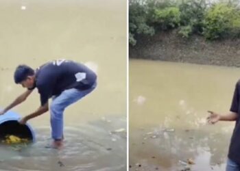 मध्य प्रदेश के सोशल मीडिया इन्फ्लुएंसर 'बिट्टू तबाही' द्वारा नदी स्वच्छता को लेकर जारी वीडियो संदेश का स्क्रीनग्रैब।