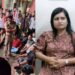 रायपुर के सिविल लाइन थाने के बाहर सोमा देवांगन की गिरफ्तारी के विरोध में प्रदर्शन और पुलिस अधिकारियों से बहस करते कांग्रेस कार्यकर्ता।
